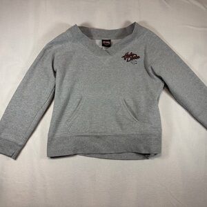 Vintage 2007 Harley Davidson Sweatshirt Womens Large Deep V Pullover Retro Biker